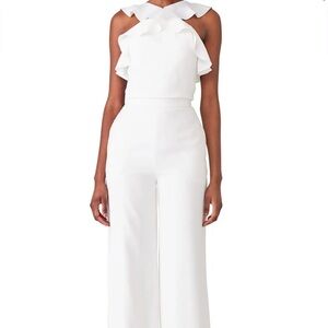 Monique lhuillier white bridal jumpsuit, size 16, NWT, Anthropologie beholden